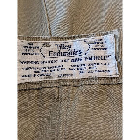 Tilley Endurables Shorts Adult Beige Khaki Canvas Cargo Work Street Gorpcore - Picture 4 of 6